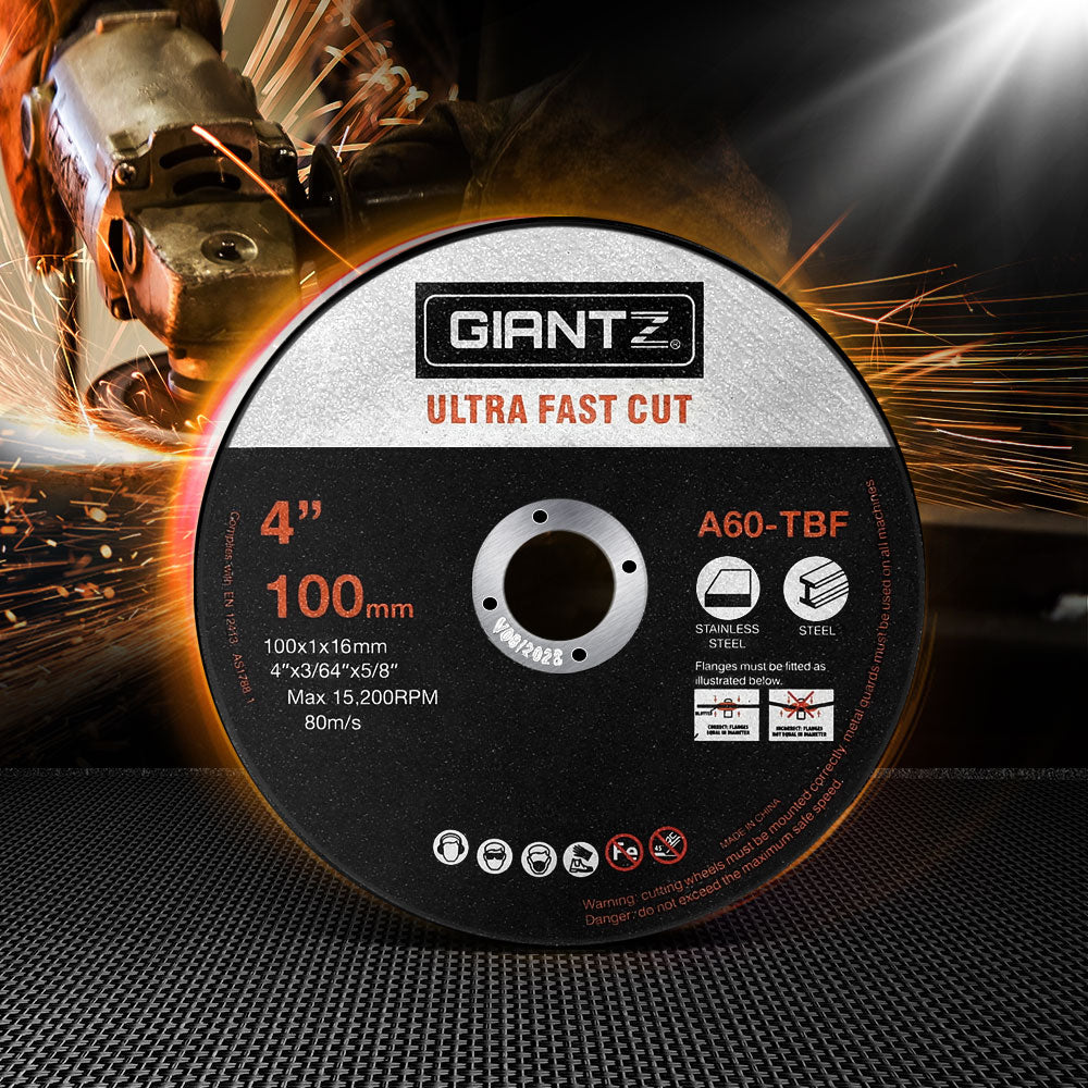 Giantz 200-Piece Cutting Discs 4" 100mm,Giantz 200pcs 4" Cutting Discs 100mm Angle Grinder Thin Cut Off Wheel for Metal