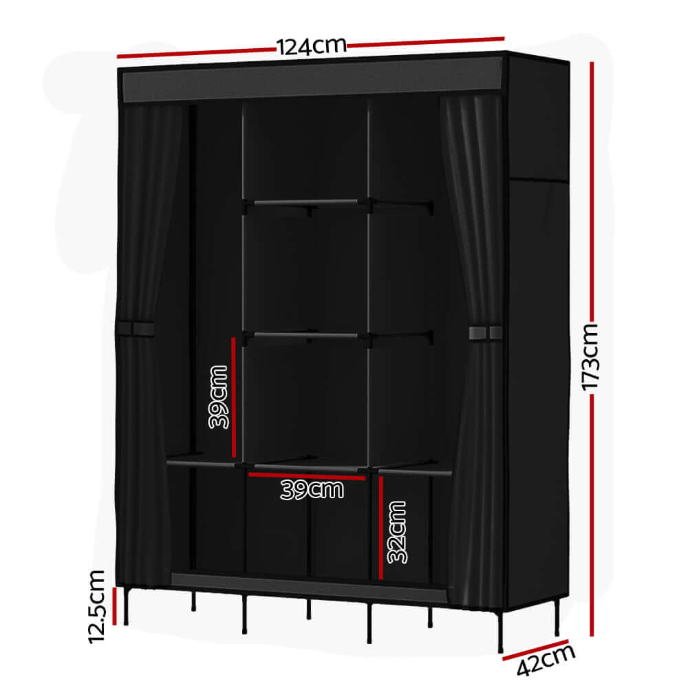 _label_, DSZ Product, feed-cond-new, feed-sl-free shipping, free-shipping, newArtiss Large Portable Clothes Closet Wardrobe With Shelf Black - Premium Home & Garden > Storage > Clothing & Wardrobe Storage from Artiss ! Shop Online Buy Now at S & D's Value Store Family Business Best Customer Service_label_, DSZ Product, feed-cond-new, feed-sl-free shipping, free-shipping, new