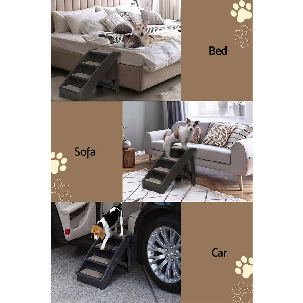 _label_, DSZ Product, feed-cond-new, feed-sl-free shipping, free-shipping, newI.Pet Dog Ramp Steps For Bed Sofa Car Pet Stairs Ladder Portable Foldable Black - Premium Pet Care > Dog Supplies > Dog Steps & Ramps from I.Pet ! Shop Online Buy Now at S & D's Value Store Family Business Best Customer Service_label_, DSZ Product, feed-cond-new, feed-sl-free shipping, free-shipping, new