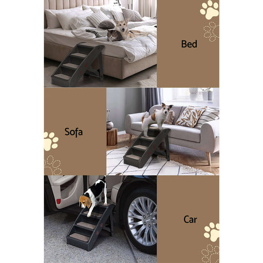 _label_, DSZ Product, feed-cond-new, feed-sl-free shipping, free-shipping, newI.Pet Dog Ramp Steps For Bed Sofa Car Pet Stairs Ladder Portable Foldable Black - Premium Pet Care > Dog Supplies > Dog Steps & Ramps from I.Pet ! Shop Online Buy Now at S & D's Value Store Family Business Best Customer Service_label_, DSZ Product, feed-cond-new, feed-sl-free shipping, free-shipping, new