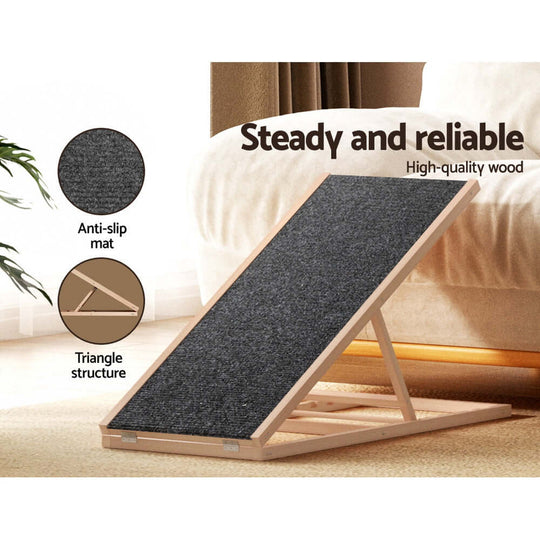 _label_, DSZ Product, feed-cond-new, feed-sl-free shipping, free-shipping, newI.Pet Dog Ramp 100Cm Adjustable Height Wooden Steps Stairs For Bed Sofa Car Foldable - Premium Pet Care > Dog Supplies > Dog Steps & Ramps from I.Pet ! Shop Online Buy Now at S & D's Value Store Family Business Best Customer Service_label_, DSZ Product, feed-cond-new, feed-sl-free shipping, free-shipping, new