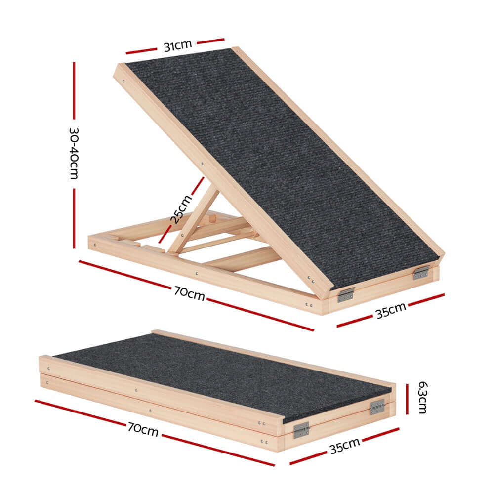 _label_, DSZ Product, feed-cond-new, feed-sl-free shipping, free-shipping, newI.Pet Dog Ramp 70Cm Adjustable Height Wooden Steps Stairs For Bed Sofa Car Foldable - Premium Pet Care > Dog Supplies > Dog Steps & Ramps from I.Pet ! Shop Online Buy Now at S & D's Value Store Family Business Best Customer Service_label_, DSZ Product, feed-cond-new, feed-sl-free shipping, free-shipping, new