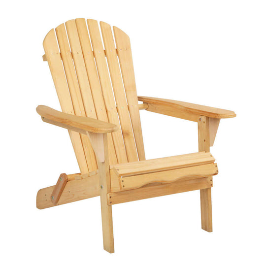 Affordable Gardeon Adirondack wooden beach chair, perfect for DIY patios or gardens, offering quality comfort and luxury.