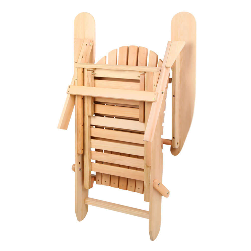 Folding Gardeon Adirondack chair showcasing quality wood design for DIY beach or patio relaxation.