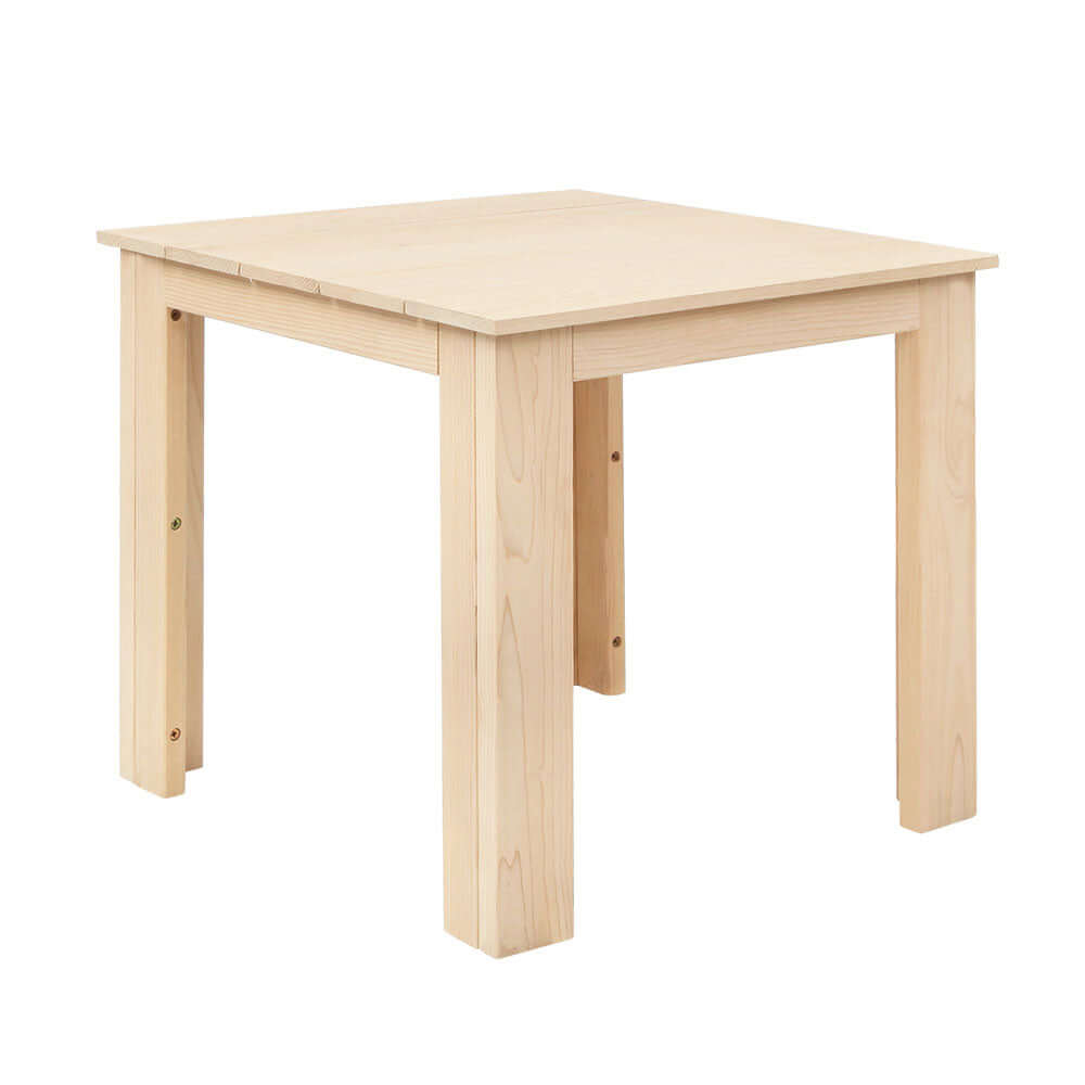 Natural wooden side table, perfect for outdoor and indoor use, affordable quality furniture.