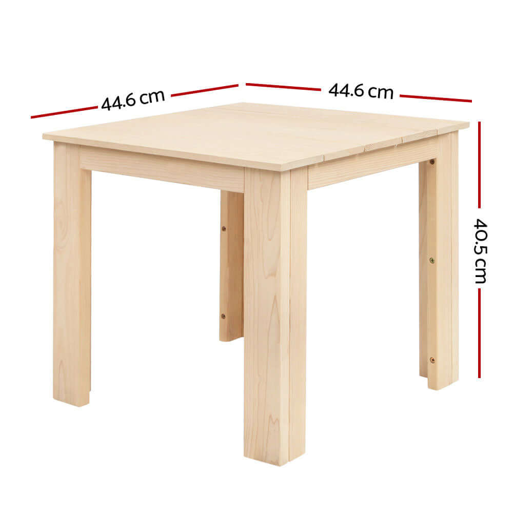 Gardeon wooden side table with 44.6 cm square top and 40.5 cm height, perfect for indoor and outdoor use.