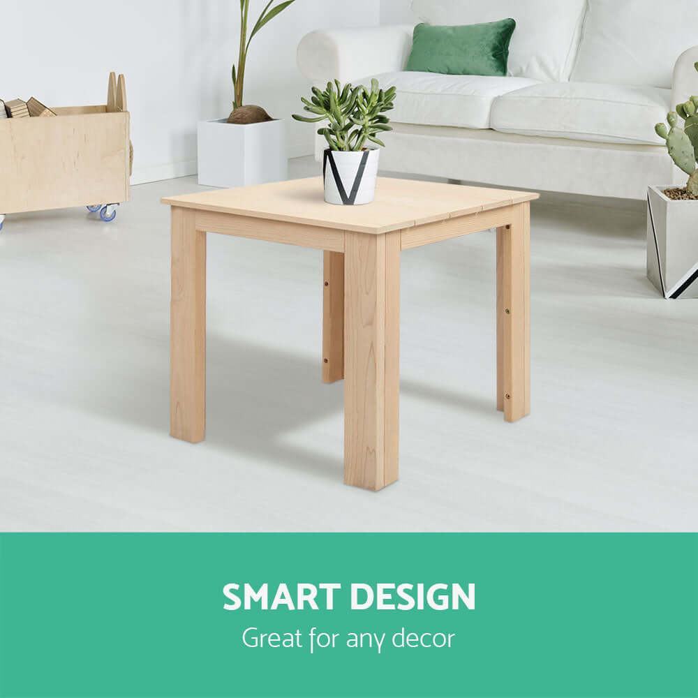 Affordable wooden side table with plants, perfect for indoor and outdoor use, featuring smart design for any decor.