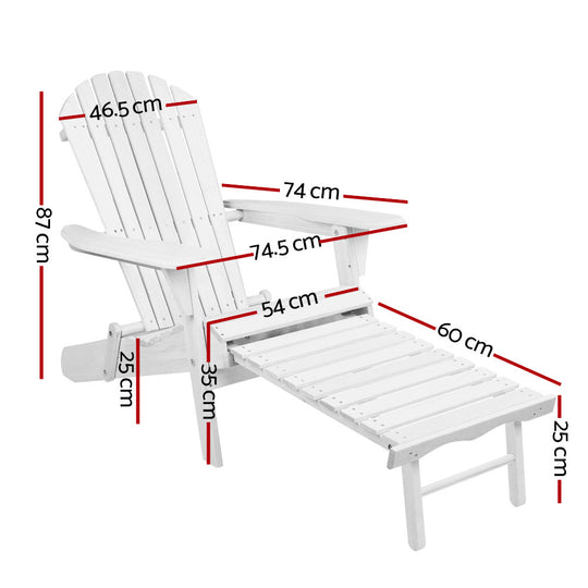 DSZ Product, feed-cond-new, feed-sl-DSZ Freight Payable, newGardeon Sun Lounge Outdoor Chairs Wooden Foldable Patio Furniture Adirondack White - Premium Furniture > Outdoor > Outdoor Sofas & Lounge Sets from Gardeon ! Shop Online Buy Now at S & D's Value Store Family Business Best Customer ServiceDSZ Product, feed-cond-new, feed-sl-DSZ Freight Payable, new