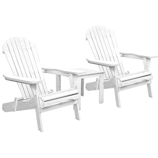 DSZ Product, feed-cond-new, feed-sl-DSZ Freight Payable, newGardeon 3Pc Adirondack Outdoor Table And Chairs Wooden Foldable Beach Chair White - Premium Furniture > Outdoor > Outdoor Sofas & Lounge Sets from Gardeon ! Shop Online Buy Now at S & D's Value Store Family Business Best Customer ServiceDSZ Product, feed-cond-new, feed-sl-DSZ Freight Payable, new