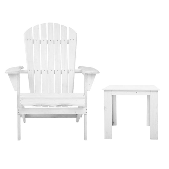 DSZ Product, feed-cond-new, feed-sl-DSZ Freight Payable, newGardeon 3Pc Adirondack Outdoor Table And Chairs Wooden Foldable Beach Chair White - Premium Furniture > Outdoor > Outdoor Sofas & Lounge Sets from Gardeon ! Shop Online Buy Now at S & D's Value Store Family Business Best Customer ServiceDSZ Product, feed-cond-new, feed-sl-DSZ Freight Payable, new