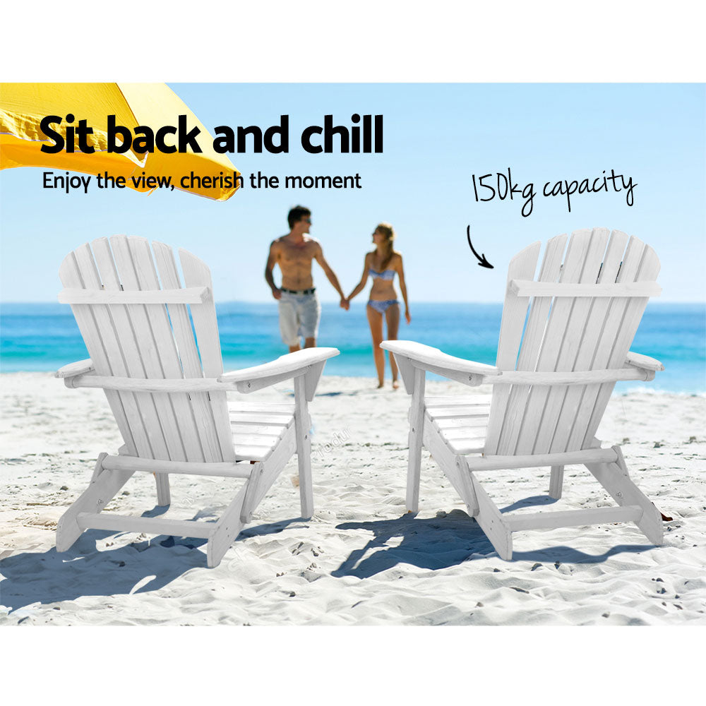 DSZ Product, feed-cond-new, feed-sl-DSZ Freight Payable, newGardeon 3Pc Adirondack Outdoor Table And Chairs Wooden Foldable Beach Chair White - Premium Furniture > Outdoor > Outdoor Sofas & Lounge Sets from Gardeon ! Shop Online Buy Now at S & D's Value Store Family Business Best Customer ServiceDSZ Product, feed-cond-new, feed-sl-DSZ Freight Payable, new