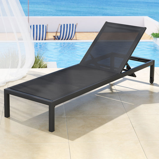 DSZ Product, feed-cond-new, feed-sl-DSZ Freight Payable, newGardeon Sun Lounge Outdoor Lounger Aluminium Folding Beach Chair Wheels Black - Premium Furniture > Outdoor > Outdoor Sofas & Lounge Sets from Gardeon ! Shop Online Buy Now at S & D's Value Store Family Business Best Customer ServiceDSZ Product, feed-cond-new, feed-sl-DSZ Freight Payable, new