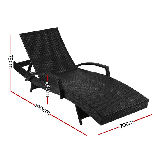 DSZ Product, feed-cond-new, feed-sl-DSZ Freight Payable, newGardeon Sun Lounge Wicker Lounger Outdoor Furniture Beach Chair Patio Adjustable Cushion Black - Premium Furniture > Bar Stools & Chairs > Arm Chairs & Recliners from Gardeon ! Shop Online Buy Now at S & D's Value Store Family Business Best Customer ServiceDSZ Product, feed-cond-new, feed-sl-DSZ Freight Payable, new