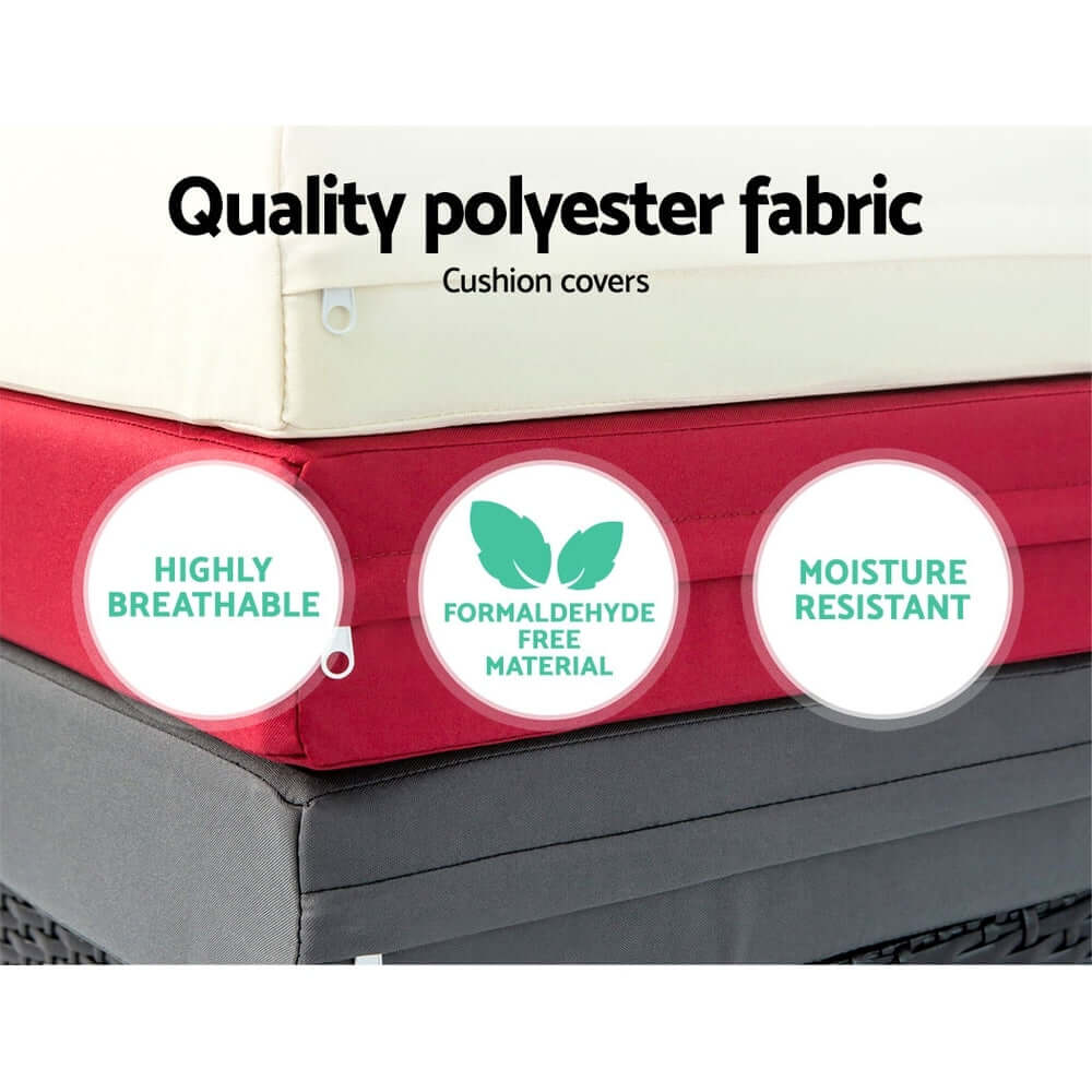 Quality polyester cushion covers featuring moisture resistance, breathability, and formaldehyde-free materials.