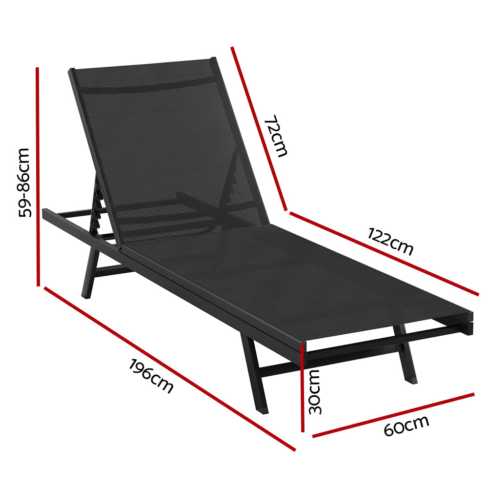 DSZ Product, feed-cond-new, feed-sl-DSZ Freight Payable, newGardeon Sun Lounge Outdoor Lounger Steel Beach Chair Patio Furniture Black - Premium Furniture > Outdoor > Outdoor Sofas & Lounge Sets from Gardeon ! Shop Online Buy Now at S & D's Value Store Family Business Best Customer ServiceDSZ Product, feed-cond-new, feed-sl-DSZ Freight Payable, new