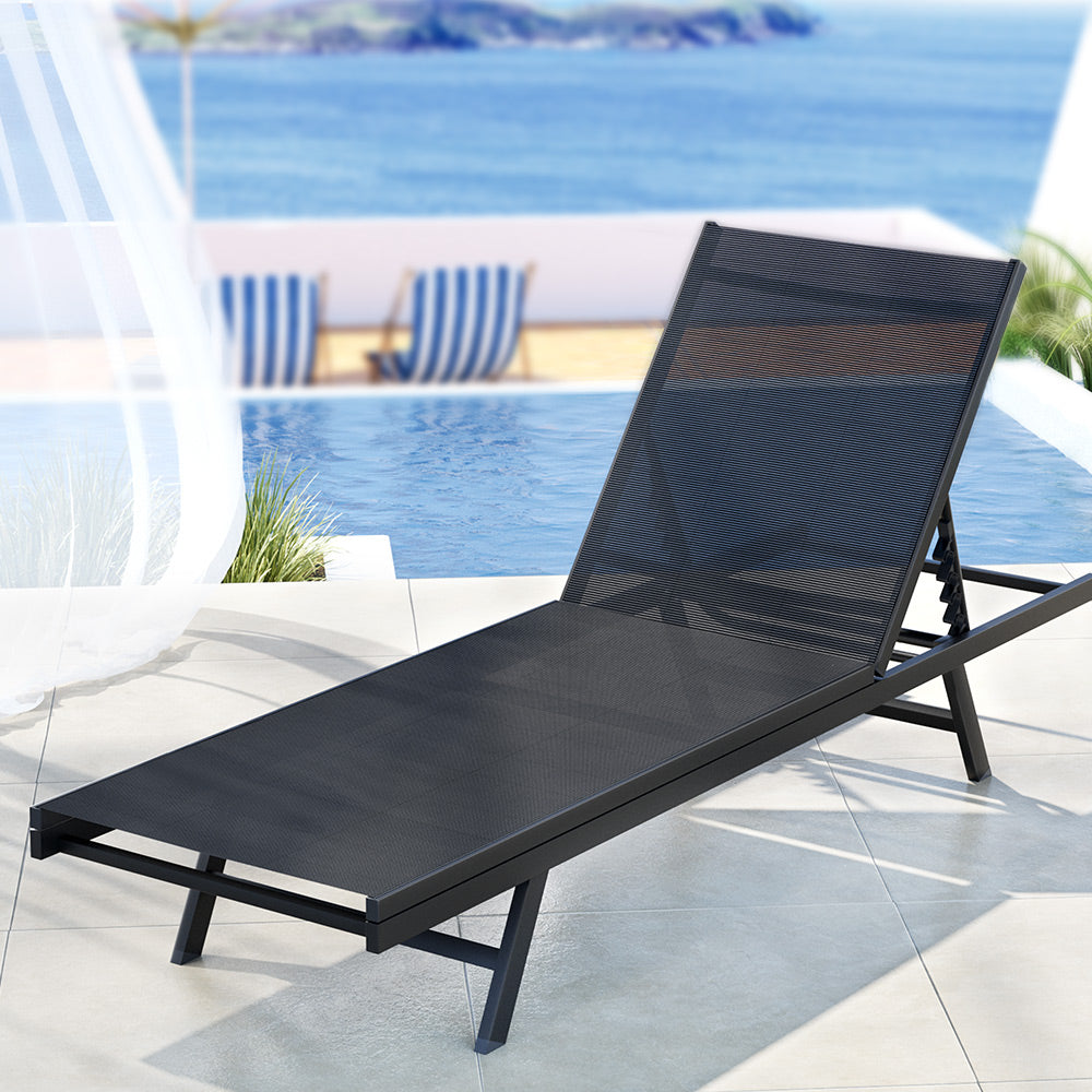 DSZ Product, feed-cond-new, feed-sl-DSZ Freight Payable, newGardeon Sun Lounge Outdoor Lounger Steel Beach Chair Patio Furniture Black - Premium Furniture > Outdoor > Outdoor Sofas & Lounge Sets from Gardeon ! Shop Online Buy Now at S & D's Value Store Family Business Best Customer ServiceDSZ Product, feed-cond-new, feed-sl-DSZ Freight Payable, new