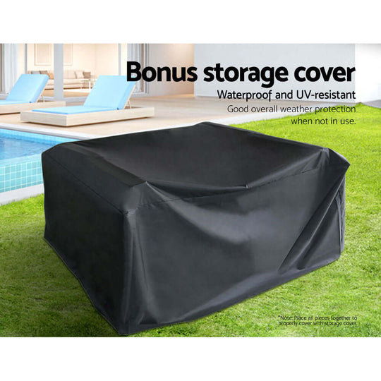 Gardeon outdoor sofa storage cover, waterproof and UV-resistant, provides quality protection for patio furniture.