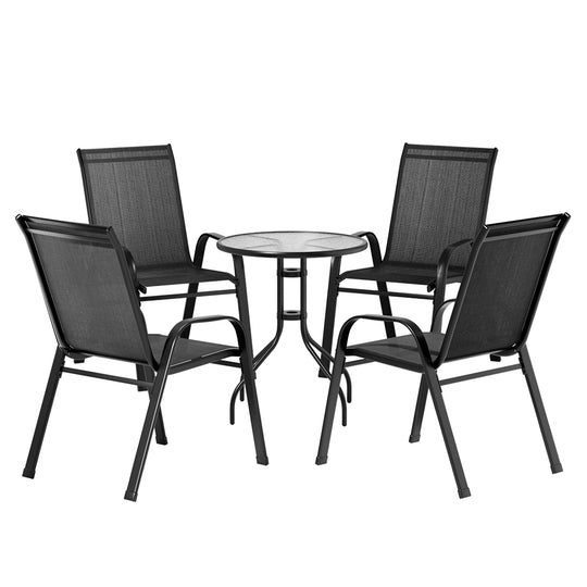 DSZ Product, feed-cond-new, feed-sl-DSZ Freight Payable, newGardeon 5Pc Bistro Set Outdoor Table And Chairs Stackable Outdoor Furniture Black - Premium Furniture > Outdoor > Outdoor Sofas & Lounge Sets from Gardeon ! Shop Online Buy Now at S & D's Value Store Family Business Best Customer ServiceDSZ Product, feed-cond-new, feed-sl-DSZ Freight Payable, new