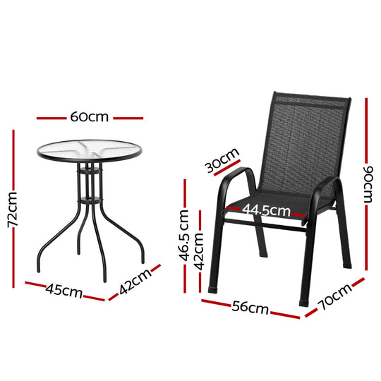 DSZ Product, feed-cond-new, feed-sl-DSZ Freight Payable, newGardeon 5Pc Bistro Set Outdoor Table And Chairs Stackable Outdoor Furniture Black - Premium Furniture > Outdoor > Outdoor Sofas & Lounge Sets from Gardeon ! Shop Online Buy Now at S & D's Value Store Family Business Best Customer ServiceDSZ Product, feed-cond-new, feed-sl-DSZ Freight Payable, new