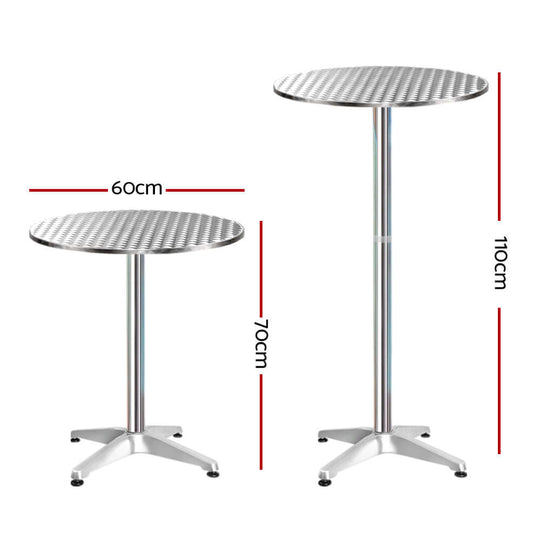 Affordable Gardeon outdoor bar table set, 70cm and 110cm heights, quality stainless steel, perfect for DIY setups.