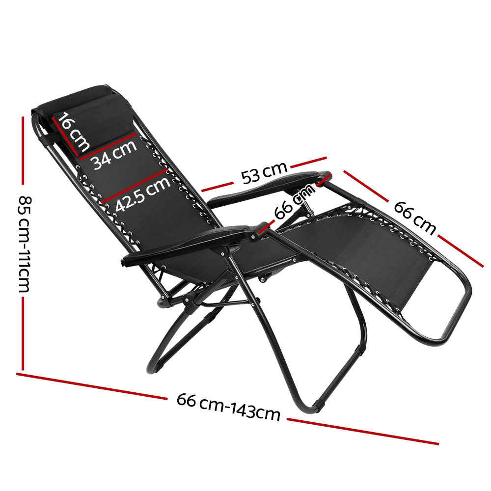 DSZ Product, feed-cond-new, feed-sl-DSZ Freight Payable, newGardeon 2Pc Zero Gravity Chair Folding Outdoor Recliner Adjustable Sun Lounge Camping Black - Premium Furniture > Outdoor > Outdoor Chairs from Gardeon ! Shop Online Buy Now at S & D's Value Store Family Business Best Customer ServiceDSZ Product, feed-cond-new, feed-sl-DSZ Freight Payable, new