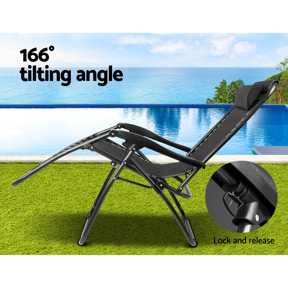 DSZ Product, feed-cond-new, feed-sl-DSZ Freight Payable, newGardeon 2Pc Zero Gravity Chair Folding Outdoor Recliner Adjustable Sun Lounge Camping Black - Premium Furniture > Outdoor > Outdoor Chairs from Gardeon ! Shop Online Buy Now at S & D's Value Store Family Business Best Customer ServiceDSZ Product, feed-cond-new, feed-sl-DSZ Freight Payable, new