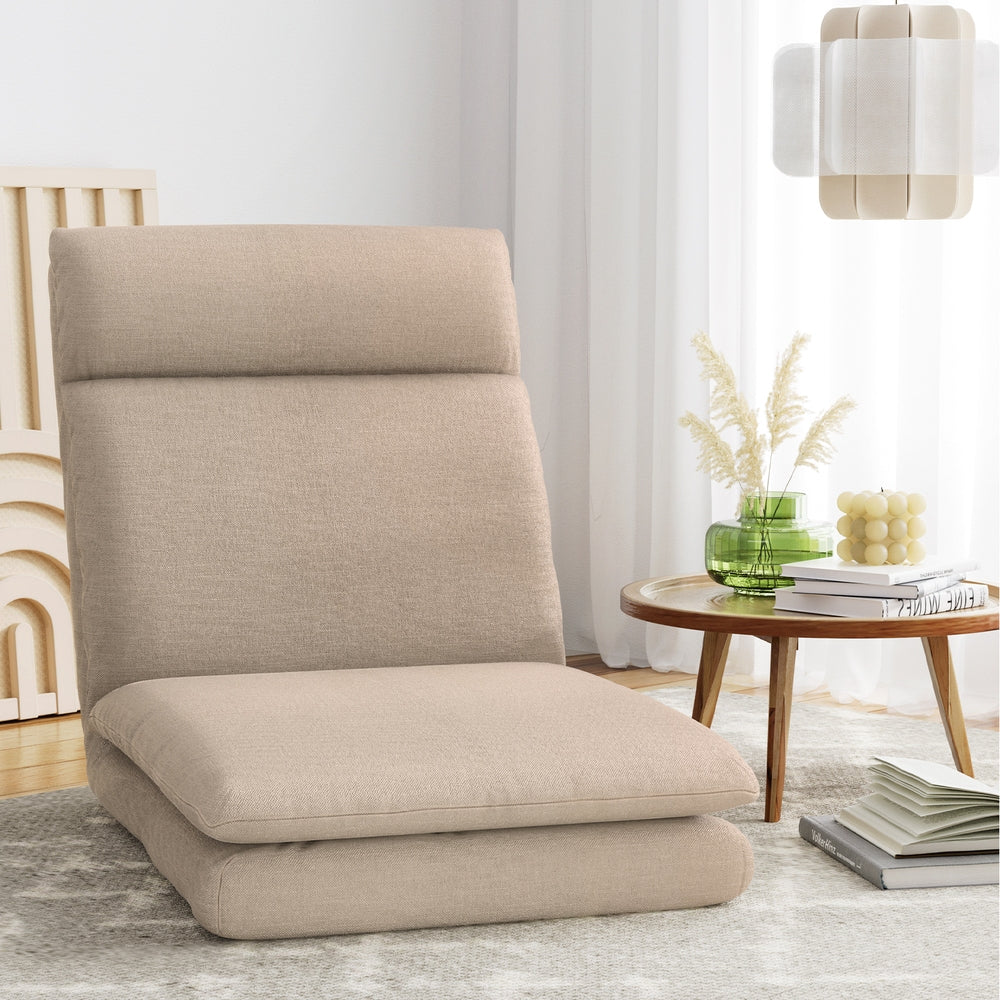 Artiss Floor Chair Sofa 1 Seater Linen Beige