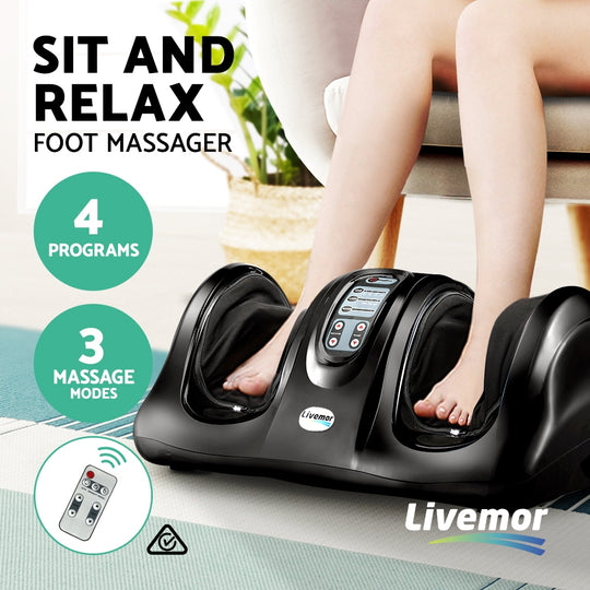 _label_, DSZ Product, feed-cond-new, feed-sl-free shipping, free-shipping, newLivemor Foot Massager Shiatsu Massagers Electric Remote Roller Kneading Black - Premium Furniture > Bar Stools & Chairs > Massage Chairs from Livemor ! Shop Online Buy Now at S & D's Value Store Family Business Best Customer Service_label_, DSZ Product, feed-cond-new, feed-sl-free shipping, free-shipping, new