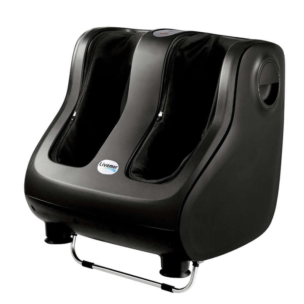 Livemor electric foot massager in black, offering affordable quality and luxurious DIY wellness.