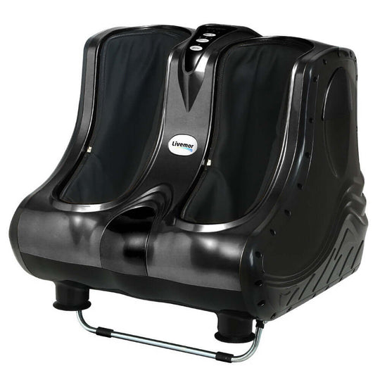 Livemor Shiatsu electric foot massager for affordable relaxation and improved blood circulation in black.