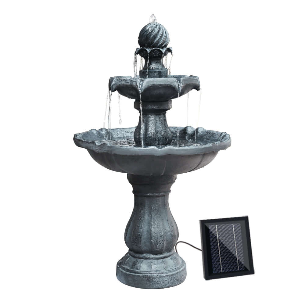 DSZ Product, feed-cond-new, feed-sl-DSZ Freight Payable, newGardeon Solar Water Feature 3 - Tier Fountain With Pump Kit Bird Bath 93Cm Black - Premium Home & Garden > Fountains > Fountain & Ponds Accessories from Gardeon ! Shop Online Buy Now at S & D's Value Store Family Business Best Customer ServiceDSZ Product, feed-cond-new, feed-sl-DSZ Freight Payable, new