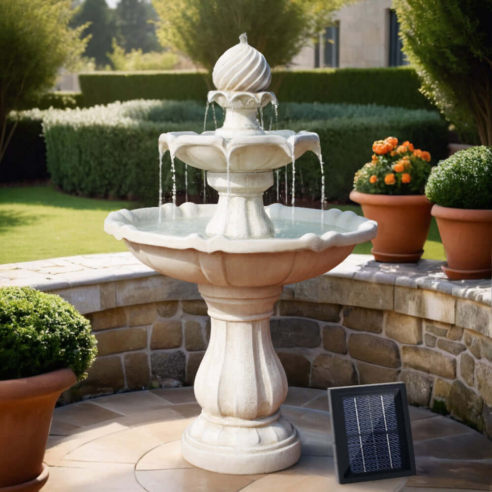 DSZ Product, feed-cond-new, feed-sl-DSZ Freight Payable, newGardeon Solar Water Feature 3 - Tier Fountain With Pump Kit Bird Bath 93Cm Ivory - Premium Home & Garden > Fountains > Fountain & Ponds Accessories from Gardeon ! Shop Online Buy Now at S & D's Value Store Family Business Best Customer ServiceDSZ Product, feed-cond-new, feed-sl-DSZ Freight Payable, new