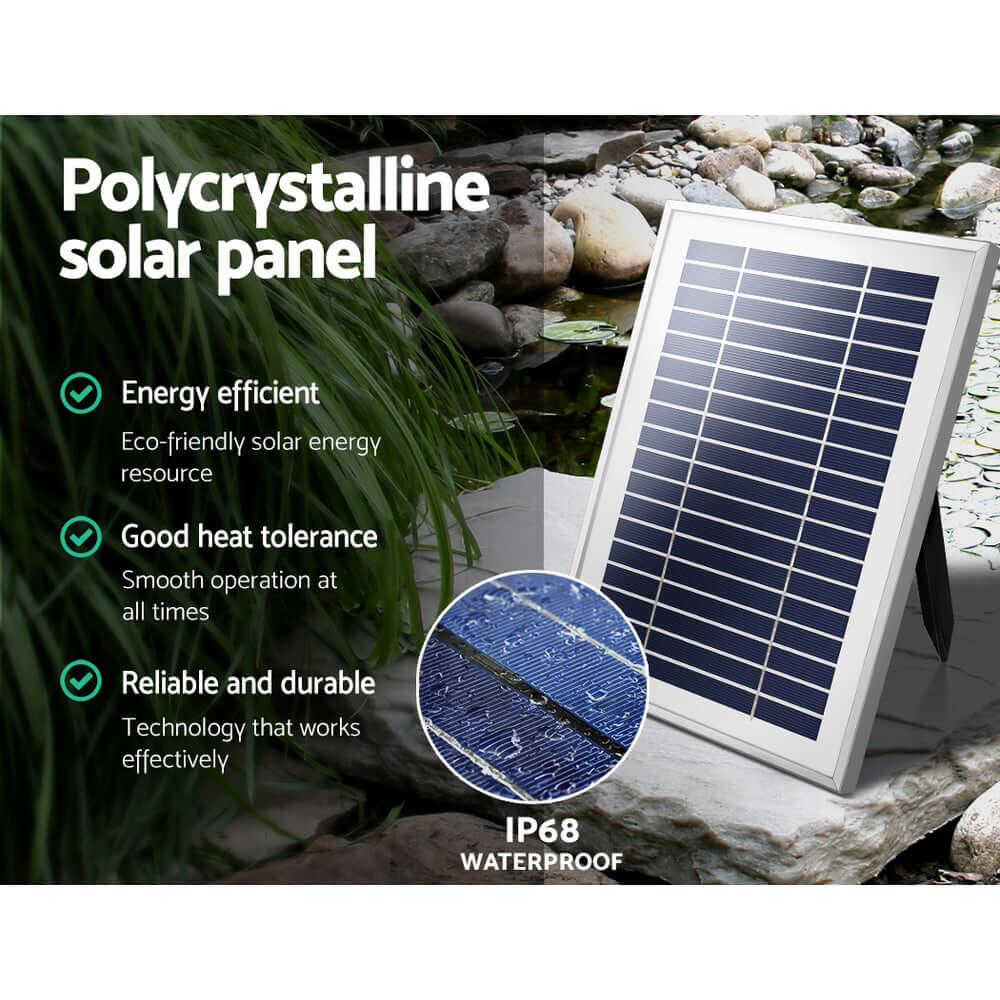 Polycrystalline solar panel showcasing energy efficiency and waterproof technology for reliable garden fountains.