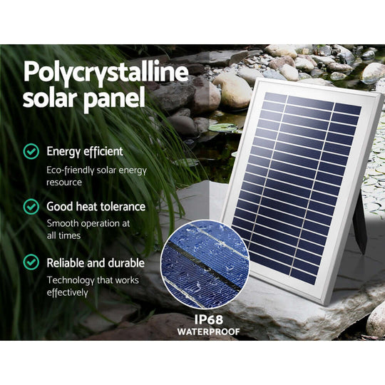 Polycrystalline solar panel showcasing energy efficiency and waterproof technology for reliable garden fountains.