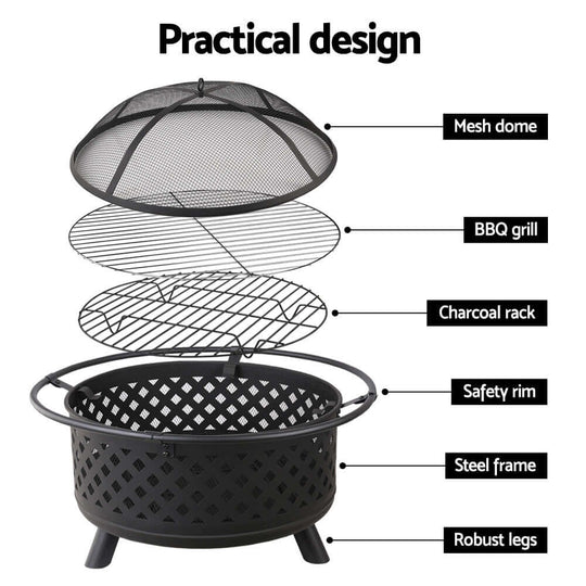 DSZ Product, feed-cond-new, feed-sl-DSZ Freight Payable, newGrillz Fire Pit Bbq Grill 76Cm - Premium Home & Garden > BBQ > BBQ Tools from Grillz ! Shop Online Buy Now at S & D's Value Store Family Business Best Customer ServiceDSZ Product, feed-cond-new, feed-sl-DSZ Freight Payable, new