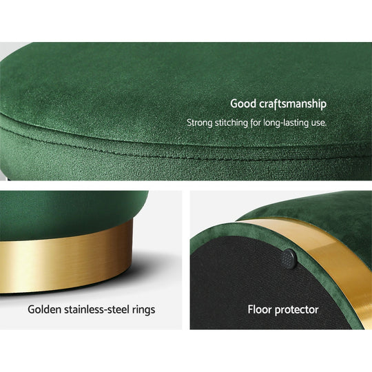 _label_, DSZ Product, feed-cond-new, feed-sl-free shipping, free-shipping, newArtiss Ottoman Storage Foot Stool Round Velvet Green - Premium Furniture > Living Room > Ottomans & Footstools from Unbranded ! Shop Online Buy Now at S & D's Value Store Family Business Best Customer Service_label_, DSZ Product, feed-cond-new, feed-sl-free shipping, free-shipping, new