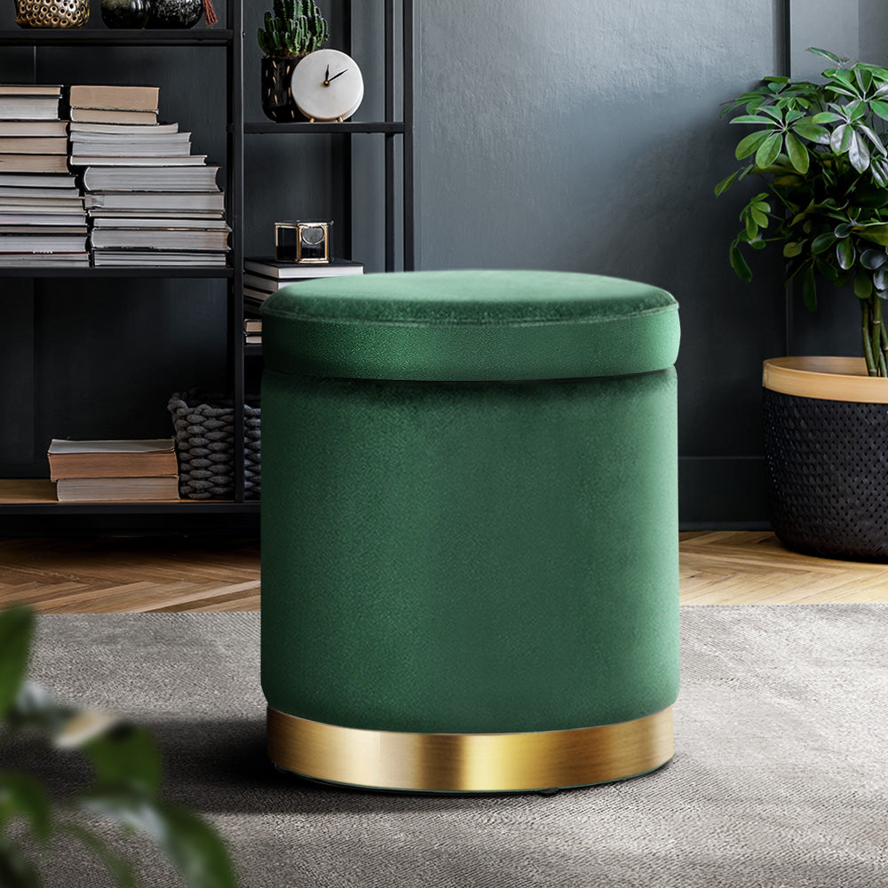 _label_, DSZ Product, feed-cond-new, feed-sl-free shipping, free-shipping, newArtiss Ottoman Storage Foot Stool Round Velvet Green - Premium Furniture > Living Room > Ottomans & Footstools from Unbranded ! Shop Online Buy Now at S & D's Value Store Family Business Best Customer Service_label_, DSZ Product, feed-cond-new, feed-sl-free shipping, free-shipping, new