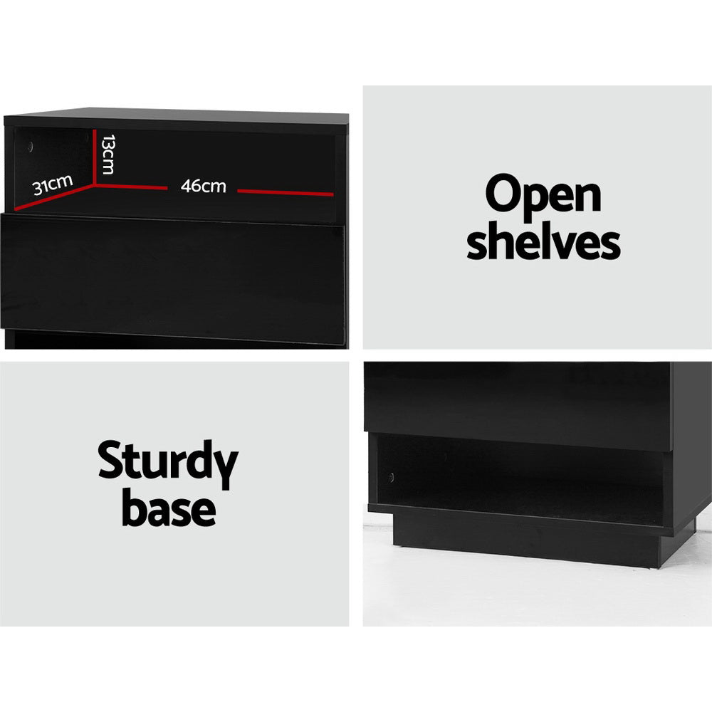 DSZ Product, feed-cond-new, feed-sl-DSZ Freight Payable, newArtiss Bedside Table Led With 2 Shelves - Hana Black - Premium Furniture > Bedroom > Bedside Tables from Artiss ! Shop Online Buy Now at S & D's Value Store Family Business Best Customer ServiceDSZ Product, feed-cond-new, feed-sl-DSZ Freight Payable, new