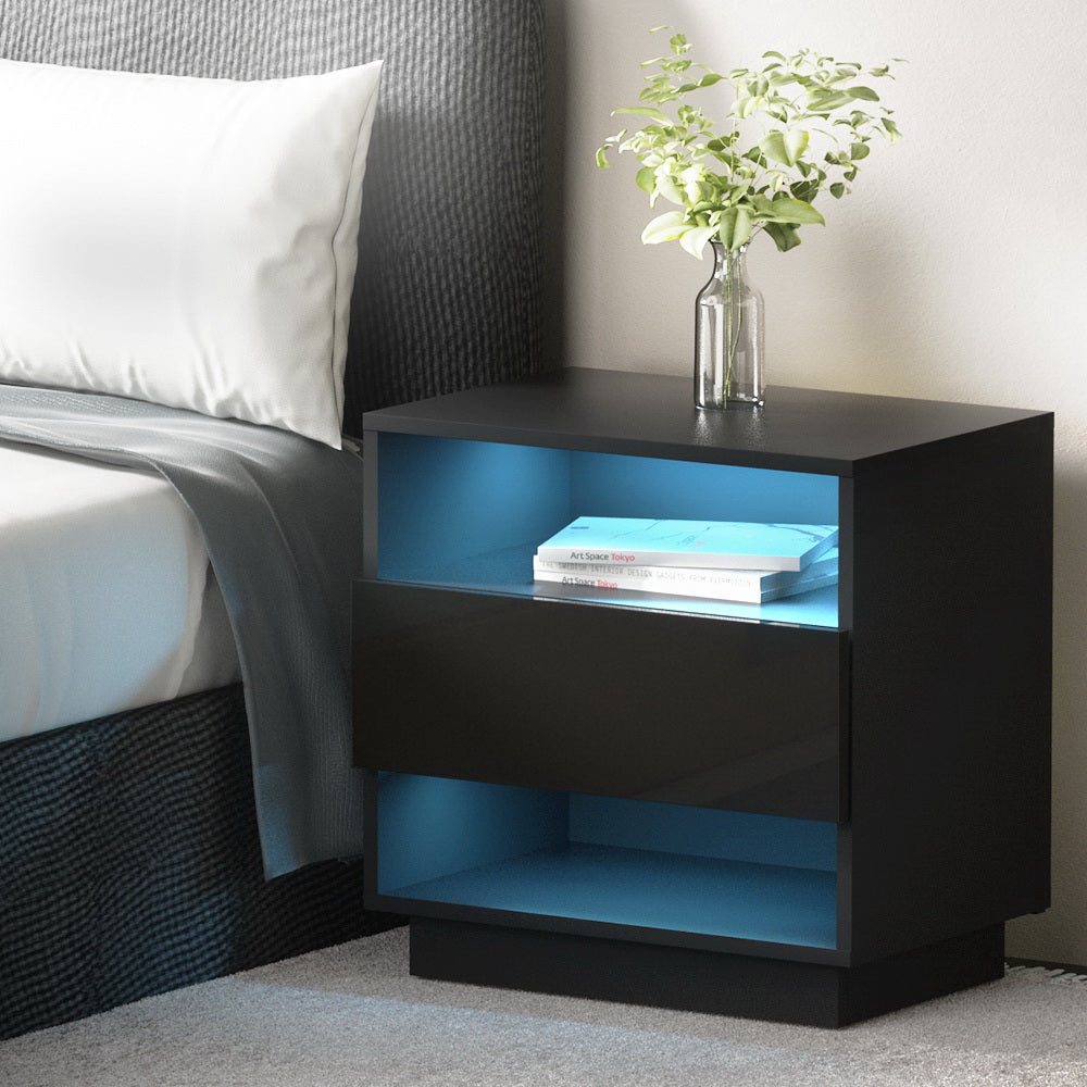 DSZ Product, feed-cond-new, feed-sl-DSZ Freight Payable, newArtiss Bedside Table Led With 2 Shelves - Hana Black - Premium Furniture > Bedroom > Bedside Tables from Artiss ! Shop Online Buy Now at S & D's Value Store Family Business Best Customer ServiceDSZ Product, feed-cond-new, feed-sl-DSZ Freight Payable, new