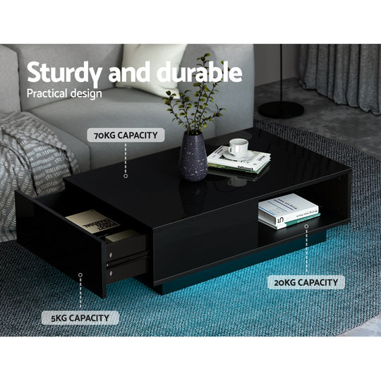 DSZ Product, feed-cond-new, feed-sl-DSZ Freight Payable, newArtiss Coffee Table Led Lights Black - Premium Furniture > Living Room > Coffee Tables from Artiss ! Shop Online Buy Now at S & D's Value Store Family Business Best Customer ServiceDSZ Product, feed-cond-new, feed-sl-DSZ Freight Payable, new