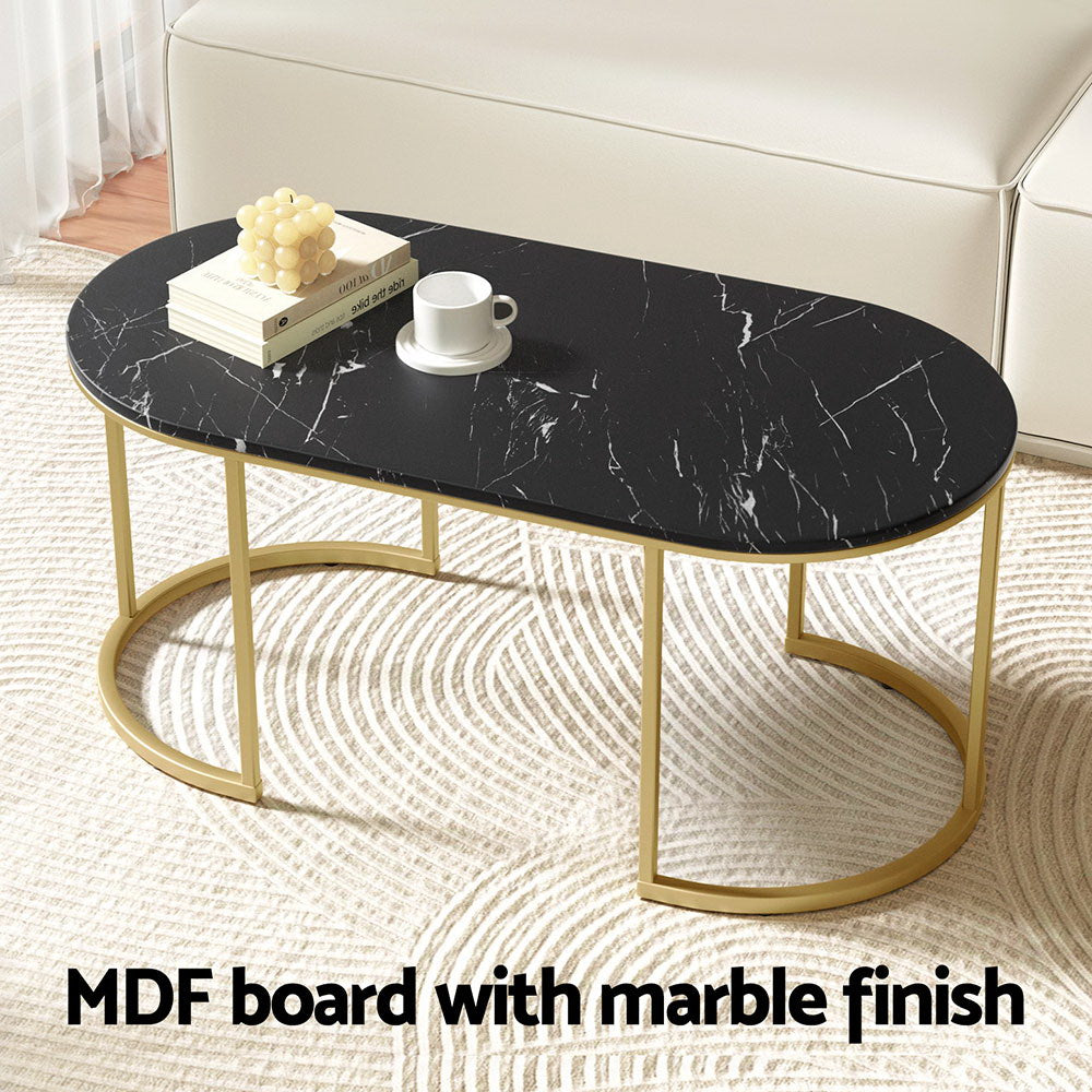 _label_, DSZ Product, feed-cond-new, feed-sl-free shipping, free-shipping, newArtiss Coffee Table Marble Effect Black - Premium Furniture > Living Room > Coffee Tables from Artiss ! Shop Online Buy Now at S & D's Value Store Family Business Best Customer Service_label_, DSZ Product, feed-cond-new, feed-sl-free shipping, free-shipping, new