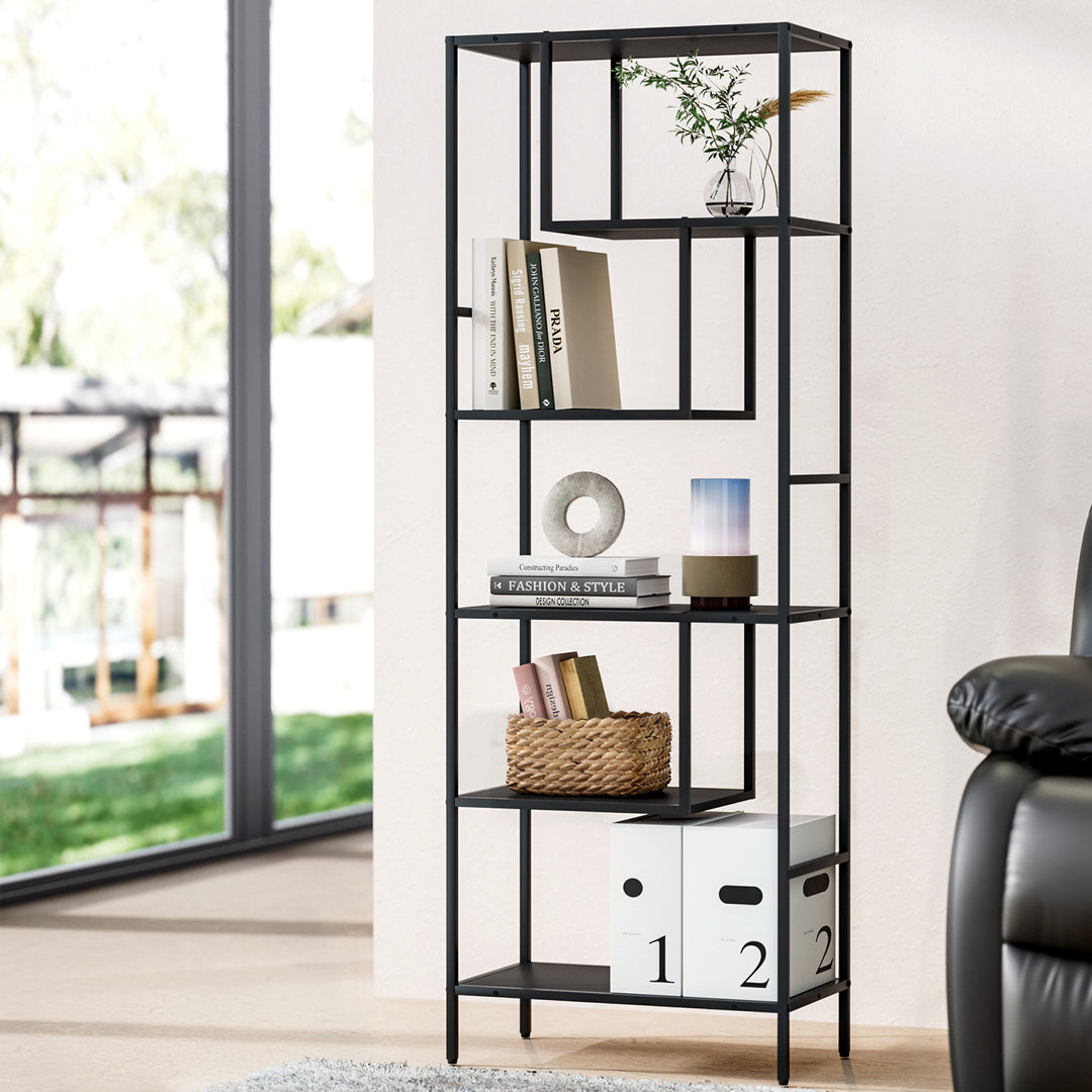 Artiss Bookshelf 5 Tiers Rhys Black