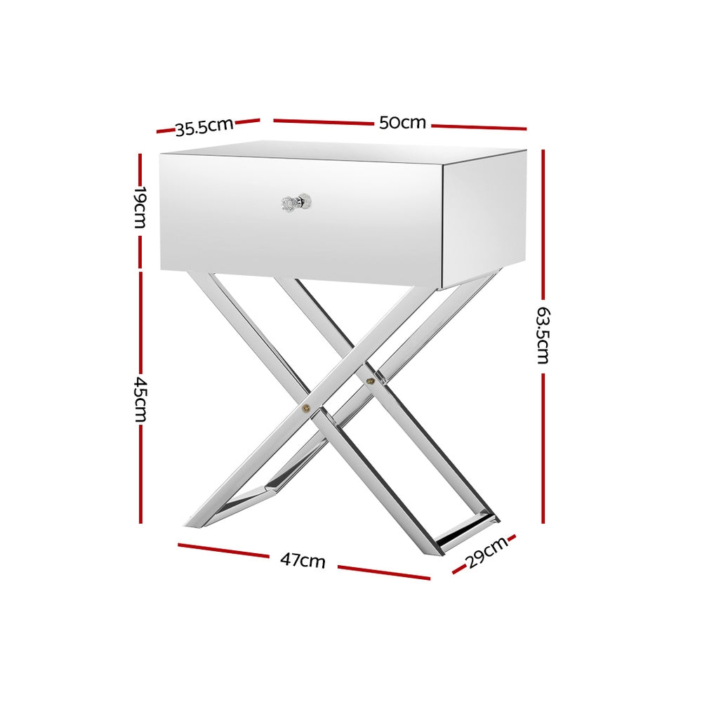 DSZ Product, feed-cond-new, feed-sl-DSZ Freight Payable, newArtiss Mirrored Bedside Table Drawers Side Table Storage Nightstand Silver Moco - Premium Furniture > Bedroom > Bedside Tables from Artiss ! Shop Online Buy Now at S & D's Value Store Family Business Best Customer ServiceDSZ Product, feed-cond-new, feed-sl-DSZ Freight Payable, new