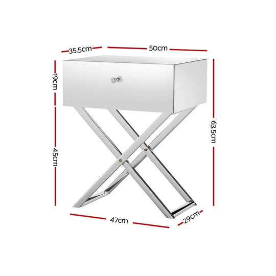 DSZ Product, feed-cond-new, feed-sl-DSZ Freight Payable, newArtiss Mirrored Bedside Table Drawers Side Table Storage Nightstand Silver Moco - Premium Furniture > Bedroom > Bedside Tables from Artiss ! Shop Online Buy Now at S & D's Value Store Family Business Best Customer ServiceDSZ Product, feed-cond-new, feed-sl-DSZ Freight Payable, new