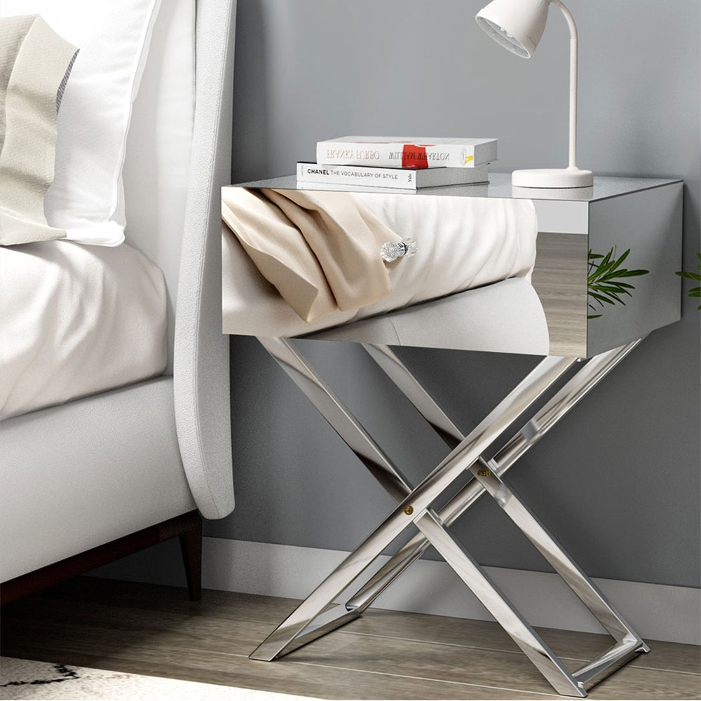 DSZ Product, feed-cond-new, feed-sl-DSZ Freight Payable, newArtiss Mirrored Bedside Table Drawers Side Table Storage Nightstand Silver Moco - Premium Furniture > Bedroom > Bedside Tables from Artiss ! Shop Online Buy Now at S & D's Value Store Family Business Best Customer ServiceDSZ Product, feed-cond-new, feed-sl-DSZ Freight Payable, new