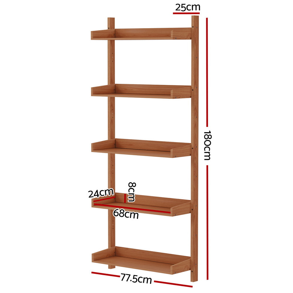 رف كتب Artiss العائم من خشب CAPIZ Oak