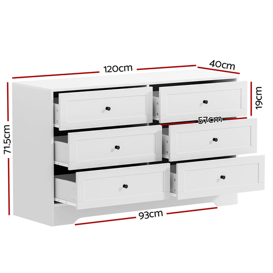 DSZ Product, feed-cond-new, feed-sl-DSZ Freight Payable, newArtiss 6 Chest Of Drawers - Leif White - Premium Furniture > Bedroom > Dressers from Artiss ! Shop Online Buy Now at S & D's Value Store Family Business Best Customer ServiceDSZ Product, feed-cond-new, feed-sl-DSZ Freight Payable, new