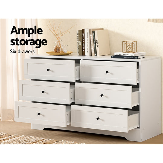 DSZ Product, feed-cond-new, feed-sl-DSZ Freight Payable, newArtiss 6 Chest Of Drawers - Leif White - Premium Furniture > Bedroom > Dressers from Artiss ! Shop Online Buy Now at S & D's Value Store Family Business Best Customer ServiceDSZ Product, feed-cond-new, feed-sl-DSZ Freight Payable, new