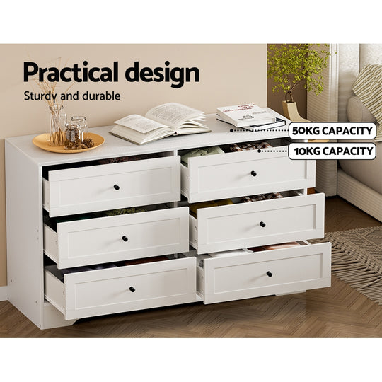 DSZ Product, feed-cond-new, feed-sl-DSZ Freight Payable, newArtiss 6 Chest Of Drawers - Leif White - Premium Furniture > Bedroom > Dressers from Artiss ! Shop Online Buy Now at S & D's Value Store Family Business Best Customer ServiceDSZ Product, feed-cond-new, feed-sl-DSZ Freight Payable, new