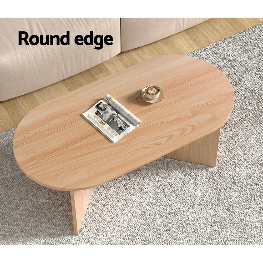 DSZ Product, feed-cond-new, feed-sl-DSZ Freight Payable, newArtiss Coffee Table Oval 110Cm Pine Alva - Premium Furniture > Living Room > Coffee Tables from Artiss ! Shop Online Buy Now at S & D's Value Store Family Business Best Customer ServiceDSZ Product, feed-cond-new, feed-sl-DSZ Freight Payable, new